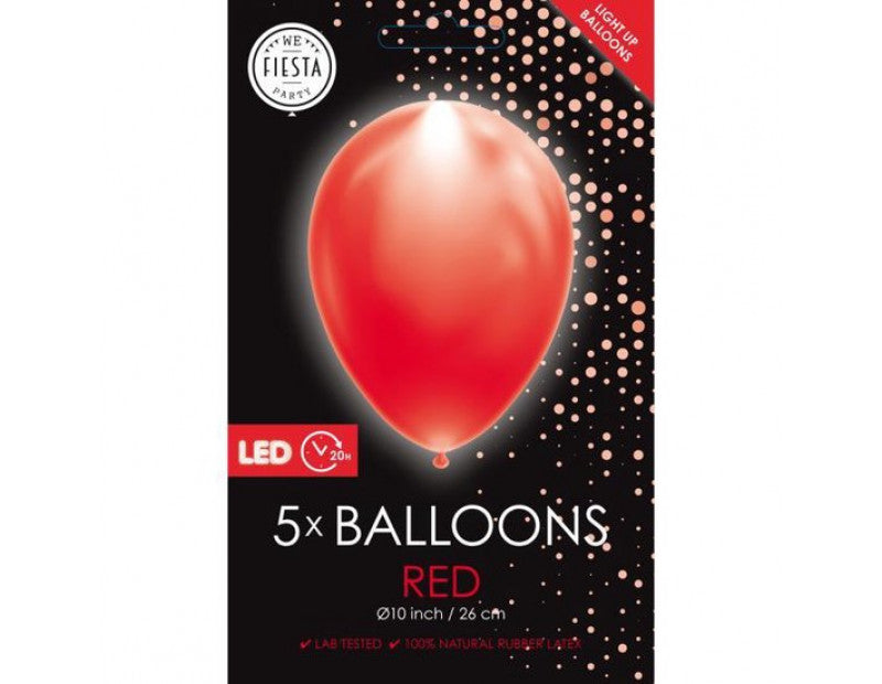 5XBALLONS RED  10INCH-26CM