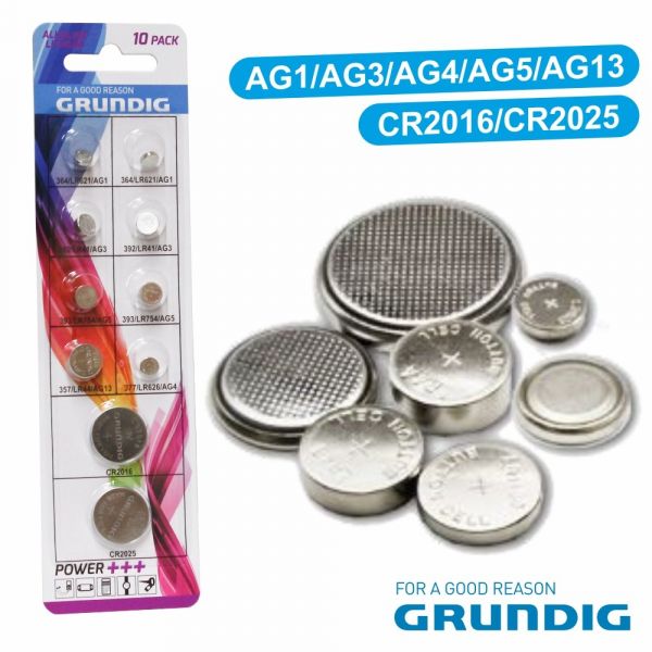 Grundig - Button Batteries Assorted 10pcs