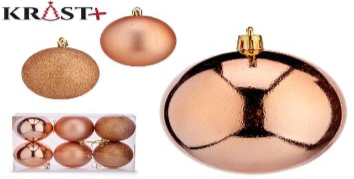 Krist - Christmas baubles Mixture Gold 8cm - 6pcs