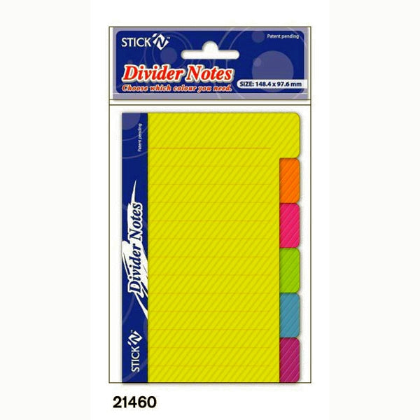 Stick,N - Divider notes farvede blok med 6 farver 148,4x97,6mm
