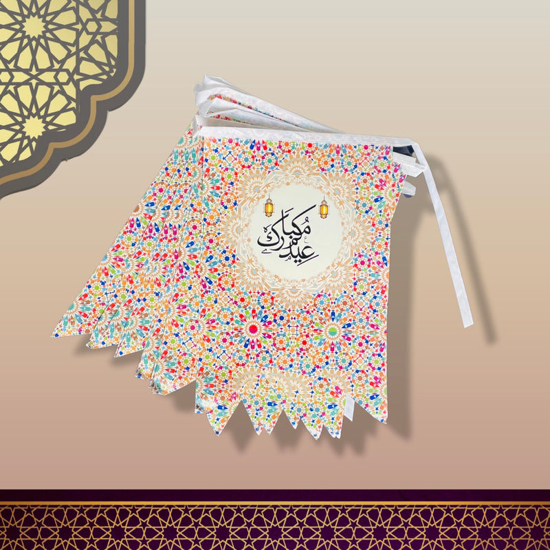 Ramadan & Eid Papir Guirlande Med 10 Flag á 30x20cm