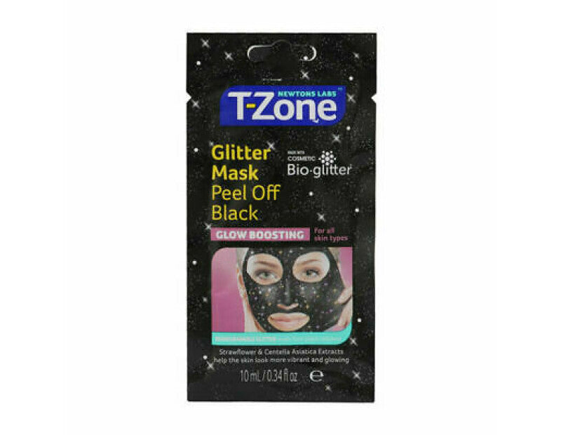 T-ZONE GLITTER MASK PEEL OFF BLACK - FOR ALL SKIN TYPES 10ML
