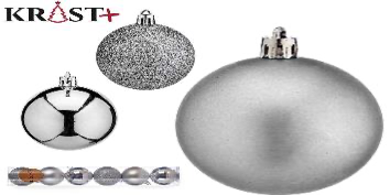 Krist - Christmas baubles Mixture Silver 6cm - 6pcs