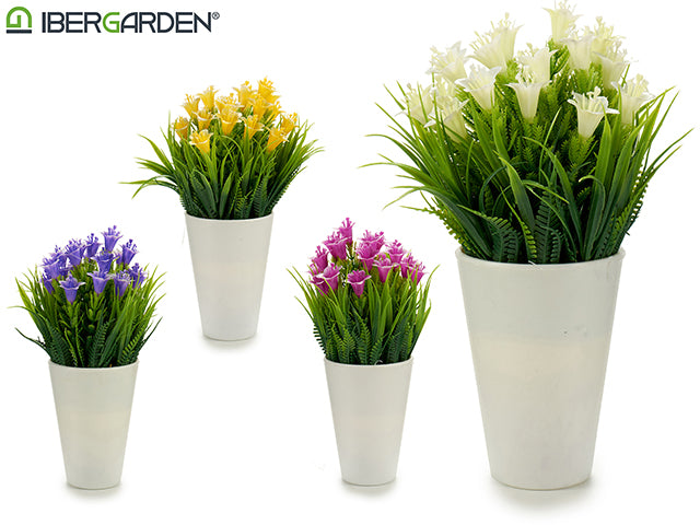 Ibergarden - Kunstig blomst/plante i plast potte 20cm (LÆS INFO)