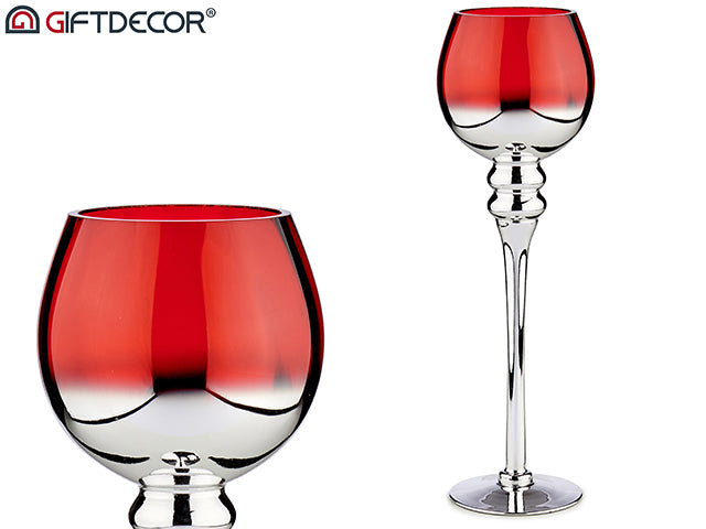 Giftdecor - Premium lysholder høj model 40x13cm i glas.