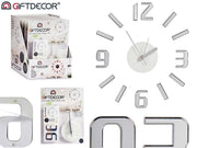 Giftdecor - Vægur stickers i sølv farve metalisk ca. 36 cm samlet 