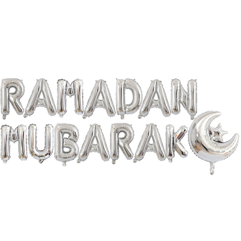 Foil Balloons "Ramadan Mubarak" 40cm - Silver