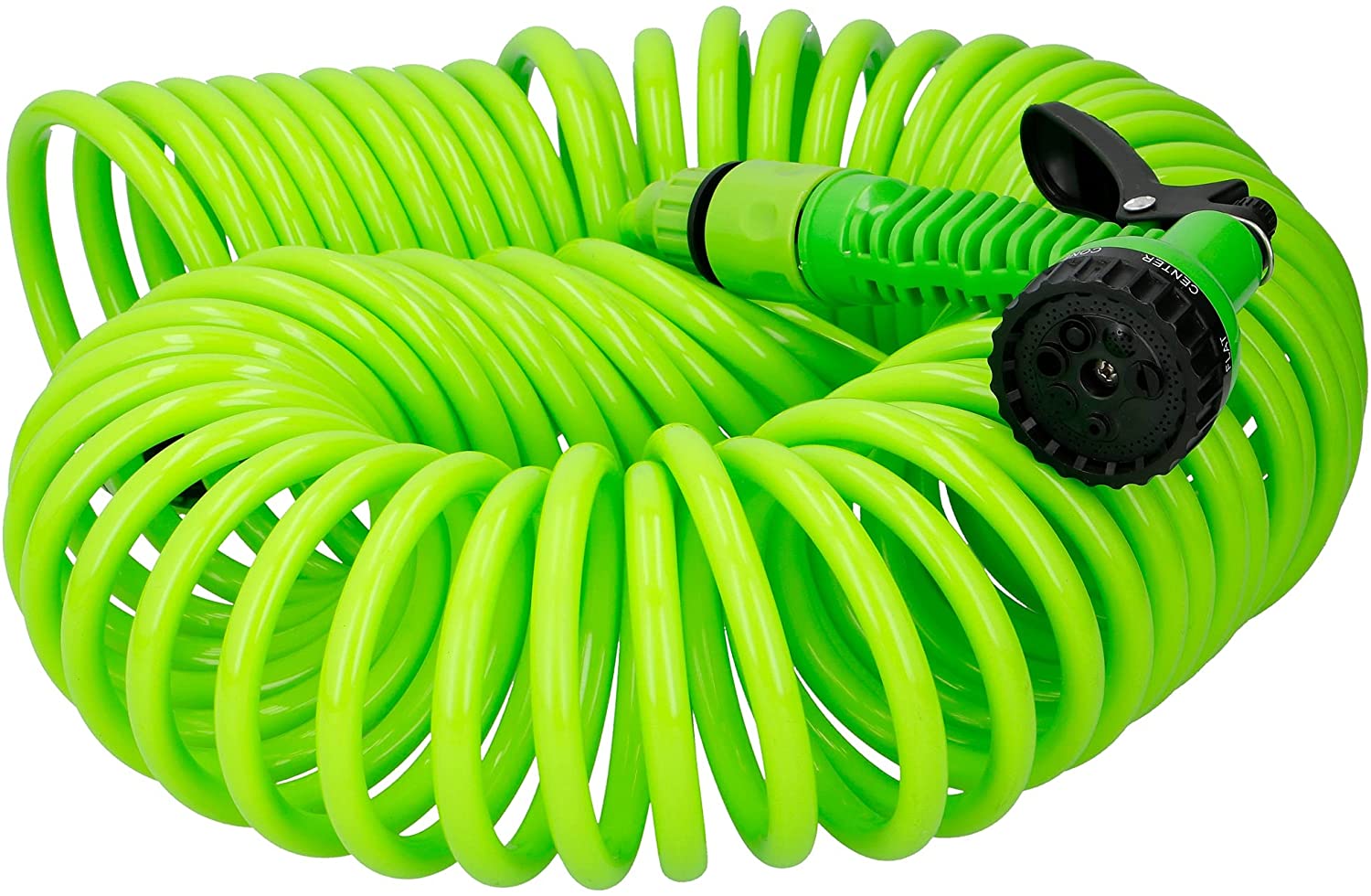 Kinzo Garden - 15M Spiral haveslamge med 7 funktions spraydyse - Dollarstore.dk