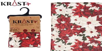Krist - Table runner with Christmas flowers 50x160cm