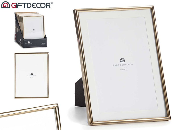 Giftdecor - Fotoramme på fod metalkant guld 13x18cm