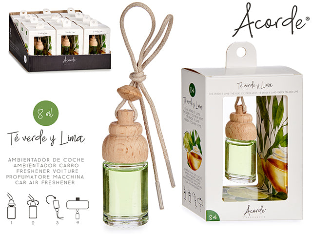 Acorde - Aromaglas på reb. bilduft format 8ml Sgrøn te & lime