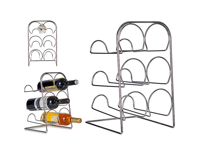 Wine rack inox 6 compartments straight