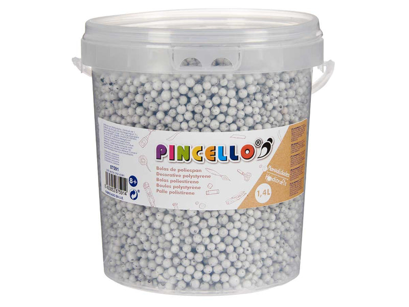 Pincello - Polystyren kugler 1,4 liter lysegrå