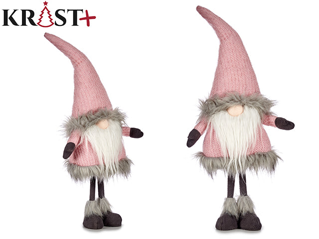 Krist - Standing Santa figure 70 cm with pink fabric hat