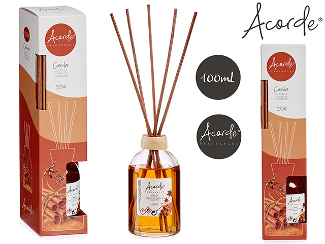 Acorde - Røgelsesværk i glas 24cm 100ml ekstra koncetreret duftvæske kanel aroma