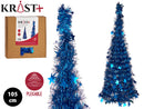 Krist - garland Christmas tree 105 cm metallic-blue color folding function