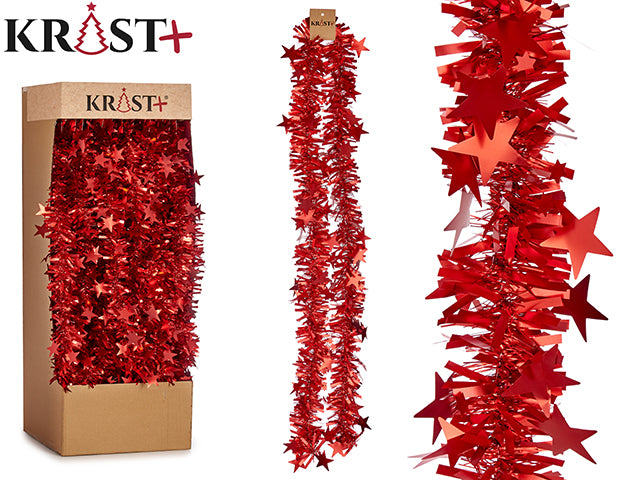 Krist - Garland 200x9cm - Metallic Red Color With Figures