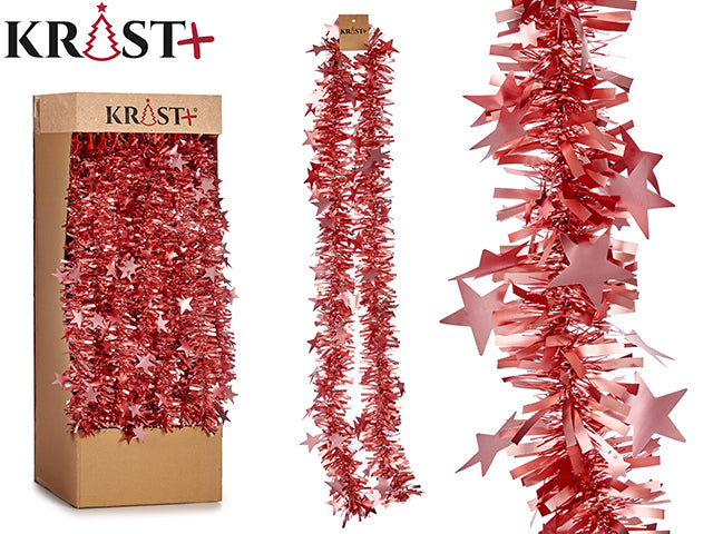 Krist - Garland 200x9cm - Metallic Pink Color With Stars