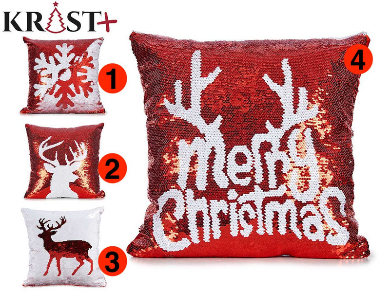 Krist - Sequin cushion cover Christmas theme 40x40cm