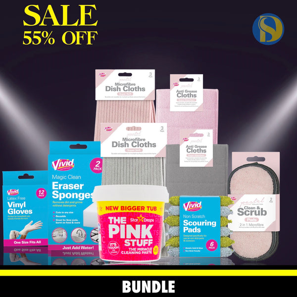 Package offer - Vivid Cleaning Tools & The Pink Stuff Paste 850gr –  Dollarstore.dk