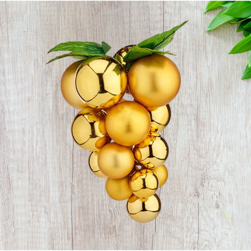 ball decoration - Grape With Leaves 24x18cm - Gold