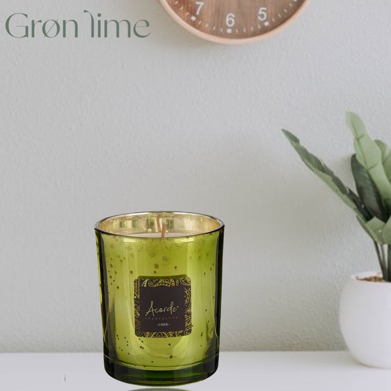 Acorde - 42 hour Scented Candle In Gift Box, Extra Concentrated Premium Design - Green Tea &amp; Lime