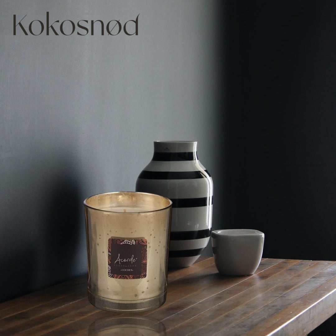 Acorde - 42 Hour Scented Candle In Gift Box, Extra Concentrated Premium Design - Coconut