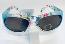 Solbrille børn uv400 - Blå med blomster til piger - Dollarstore.dk