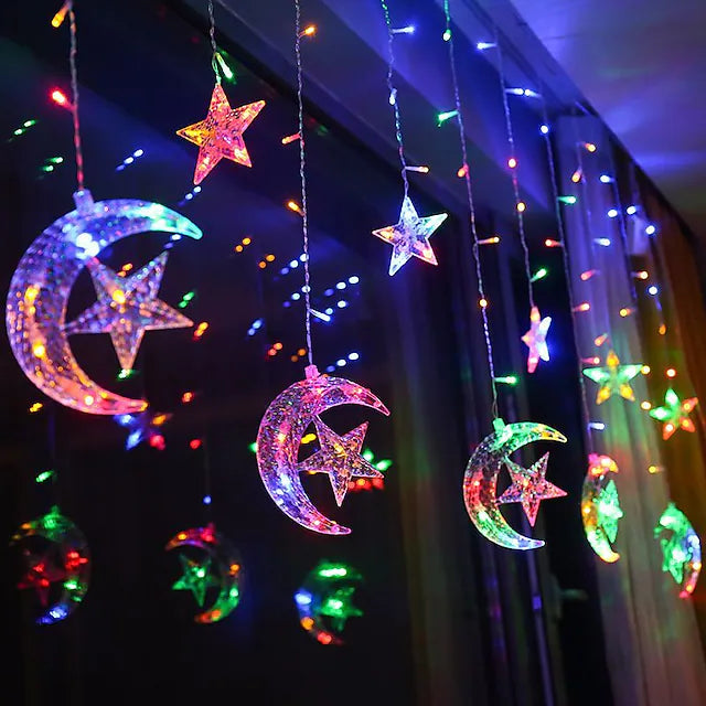 Star &amp; Moon LED Garland +4m - Multifunction Colors Ramadan