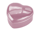 Pink hjerteformet metalæske ca12x5cm