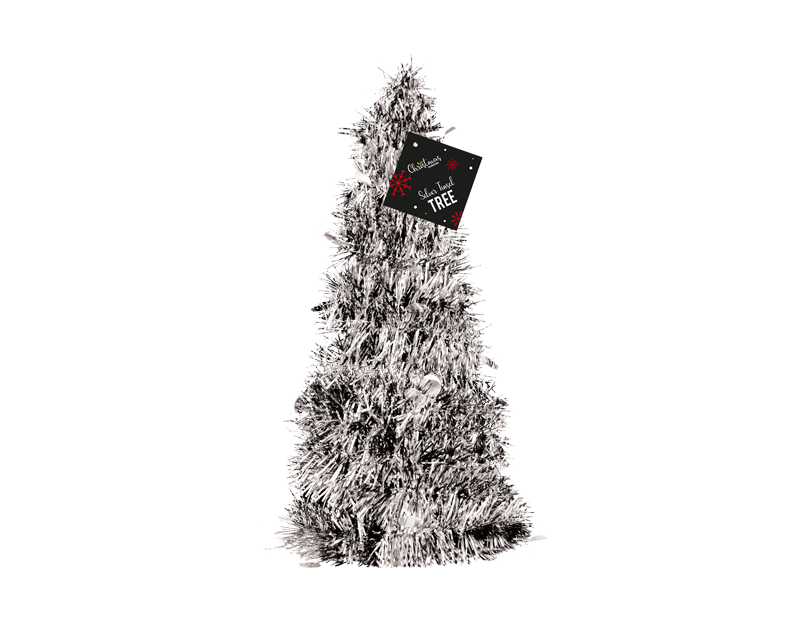 Tinsel Christmas tree 31cm - Silver